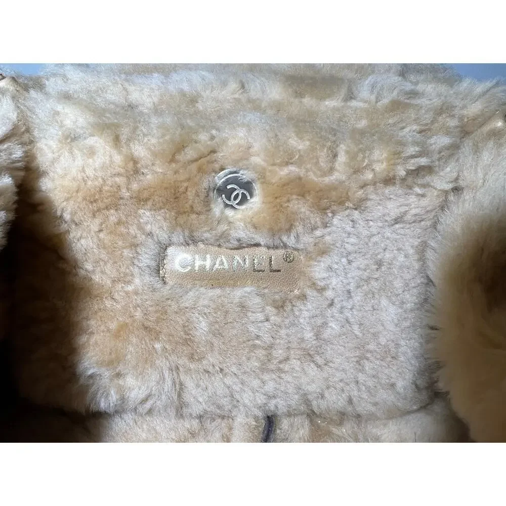 Vintage Chanel Small Shearling Accordion Flap Bag - Picture 10 of 10